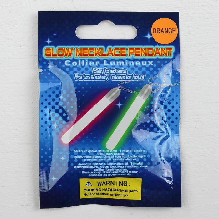 Неоновая палочка &laquo;Кулон&raquo;, набор 2 шт., цвета МИКС