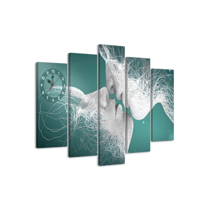 Часы-картина настенные модульные  Часы-картина настенные модульные "Притяжение", бесшумные, 80 х 140 см