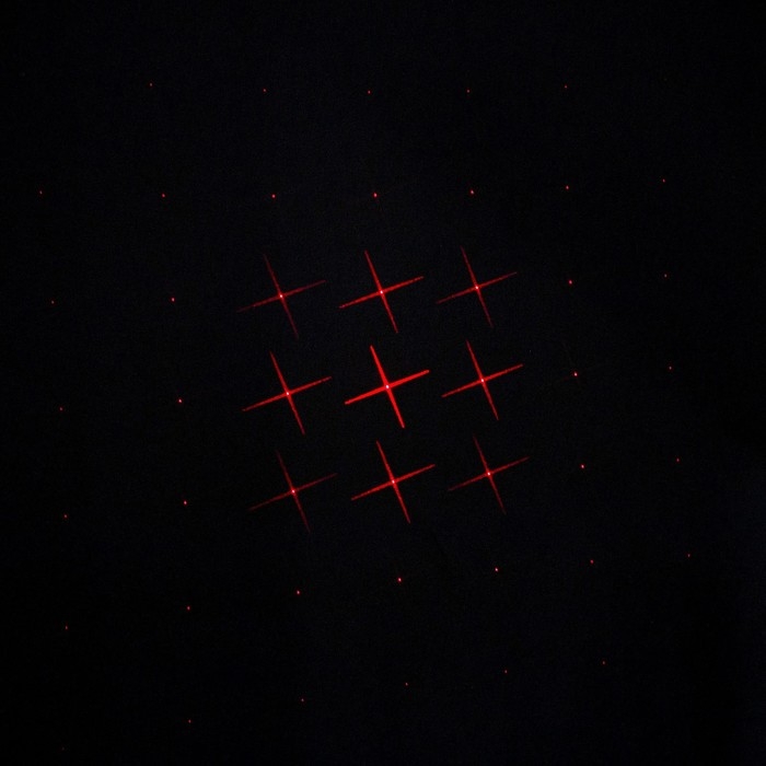 Лазерная указка, 532 нм, 4 насадки, 2 ААА, красный луч