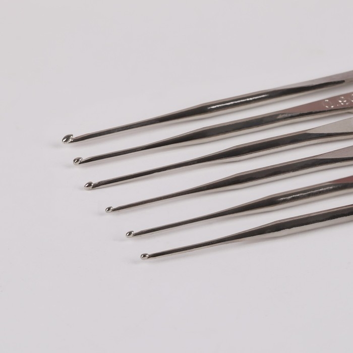 Набор крючков для вязания, d = 0,5-1 мм, 12 см, 6 шт Набор крючков для вязания, d = 0,5-1 мм, 12 см, 6 шт