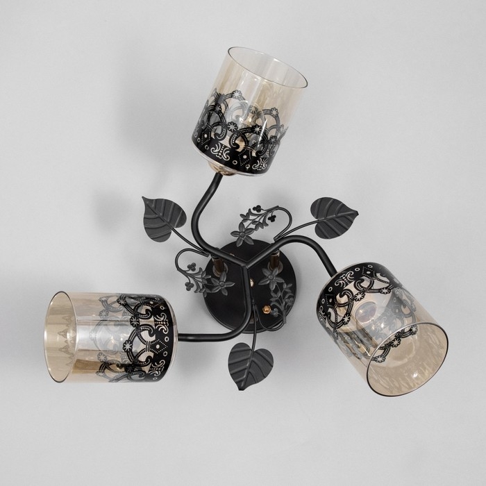 Люстра Люстра "Рузанна" 3хЕ27 40Вт черно-золотой 58х58х27 см BayerLux