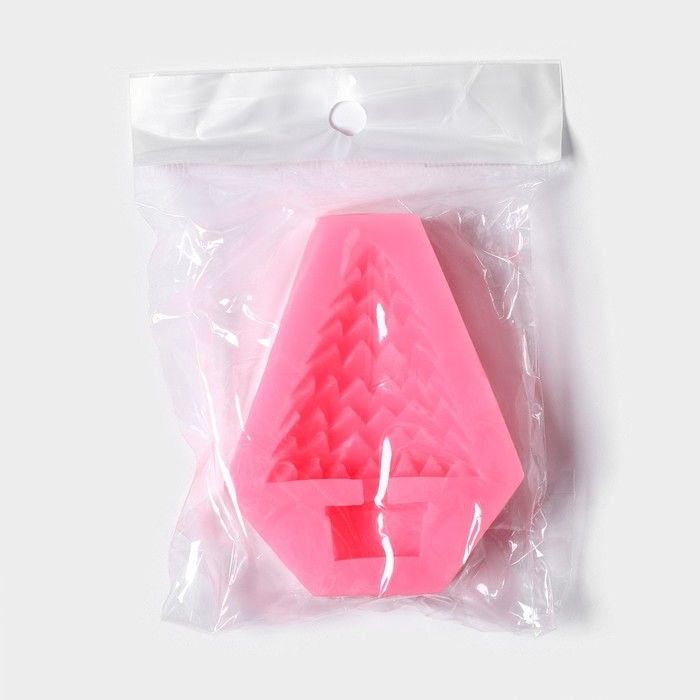 Молд новогодний «Ёлки-иголки», силикон, 7×5,5×1,8 см, цвет розовый Молд новогодний «Ёлки-иголки», силикон, 7×5,5×1,8 см, цвет розовый