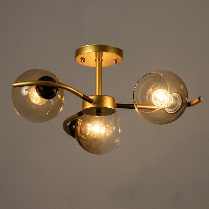 Люстра Люстра "Мерлия" 3хЕ27 40Вт черно-золотой 50х50х27 см BayerLux