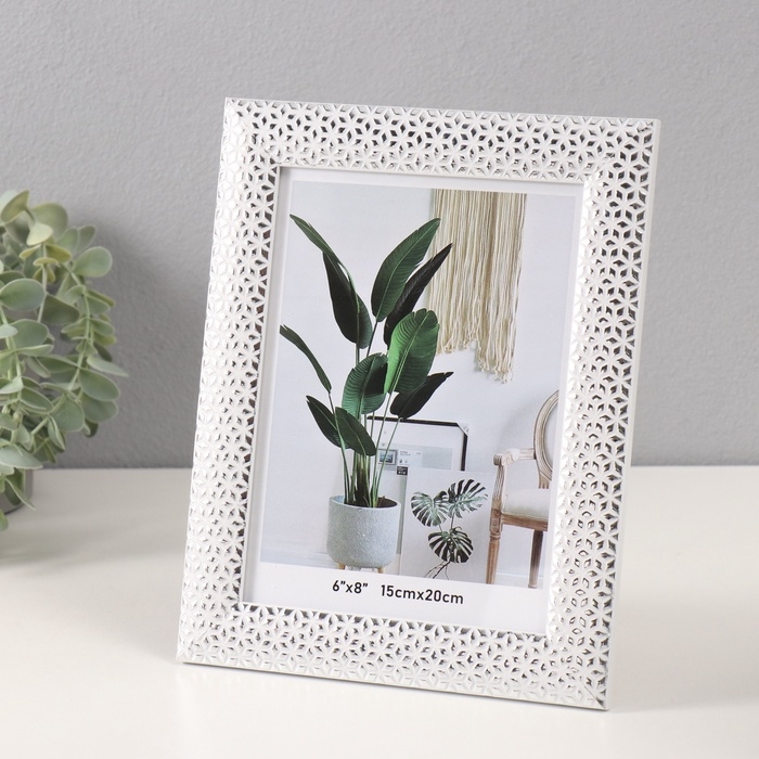 Фоторамка пластик 15х20 см Фоторамка пластик 15х20 см "Серебристые кристаллы" белая 1,3х19,4х24,4 см