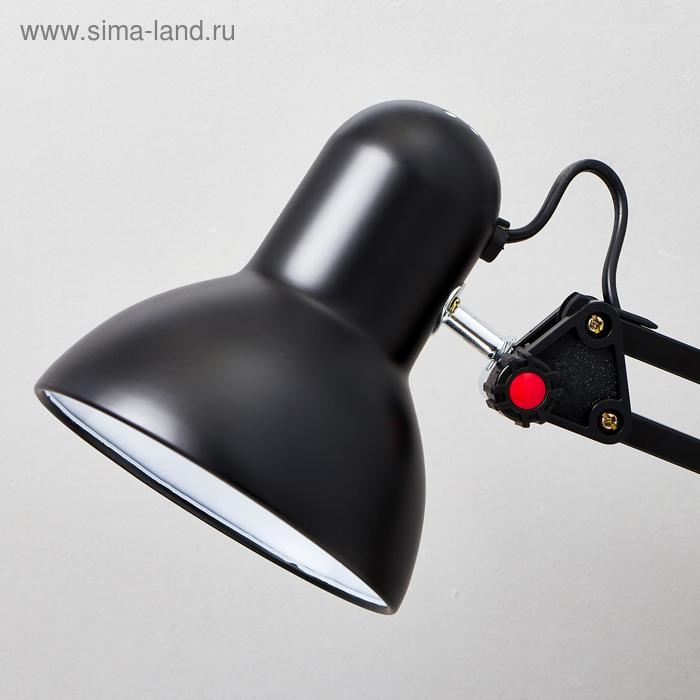 Лампа настольная Е27, на зажиме (220В) черная h=55 см (811) RISALUX