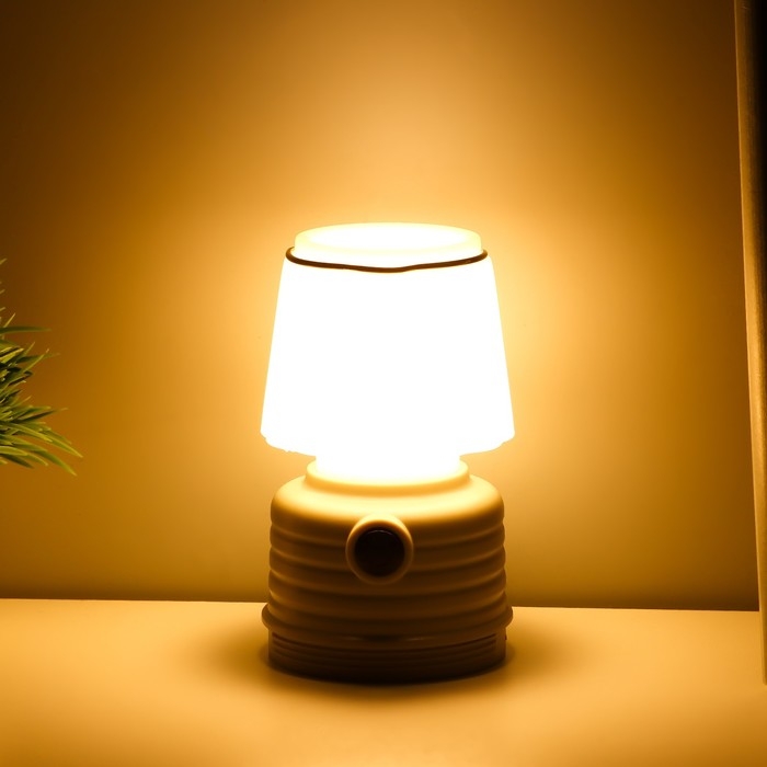 Ночник Ночник "Мини" LED 3Вт от батареек 3хААА серо-белый 6,5х6,5х11,5 см RISALUX