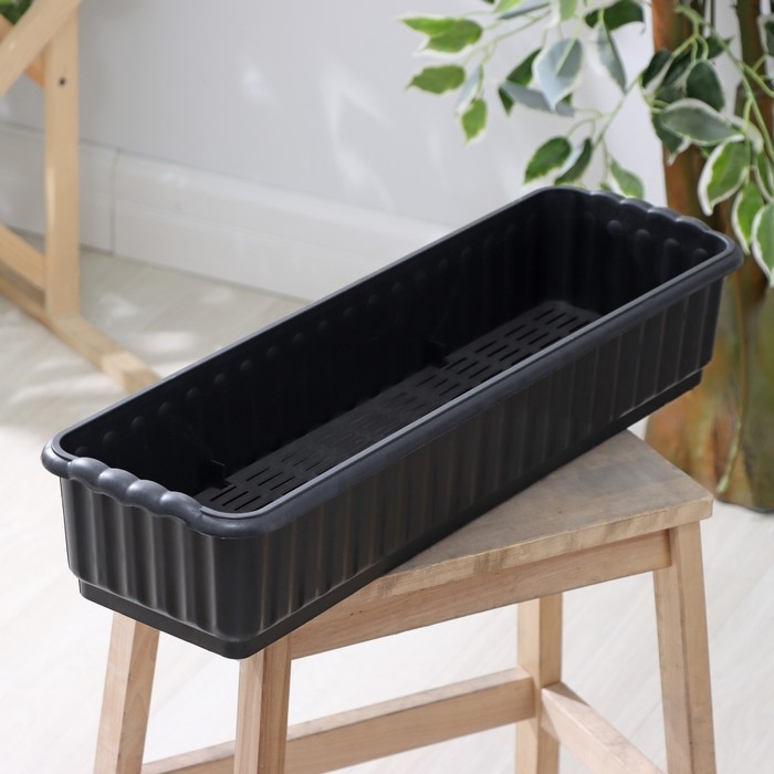 Ящик для цветов с дренажной решёткой, 9.5 л, цвет МИКС Ящик для цветов с дренажной решёткой, 9.5 л, цвет МИКС