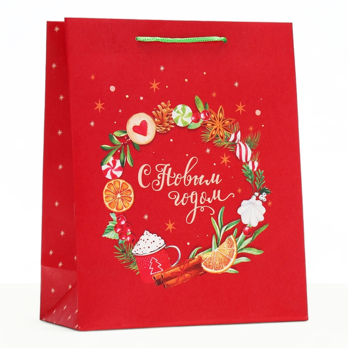 Новый год. Пакет подарочный Новый год. Пакет подарочный "Новгоднее украшение", 26 х 32 х 12 см.