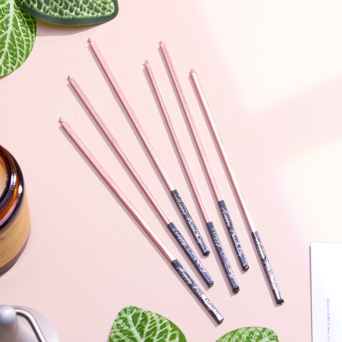 Набор свечей в торт, 6 штук Набор свечей в торт, 6 штук "Розовый металлик", 15 см