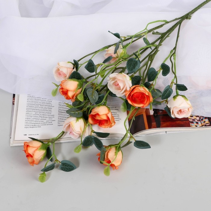 Цветы искусственные  Цветы искусственные "Роза эустома" 47 см, микс