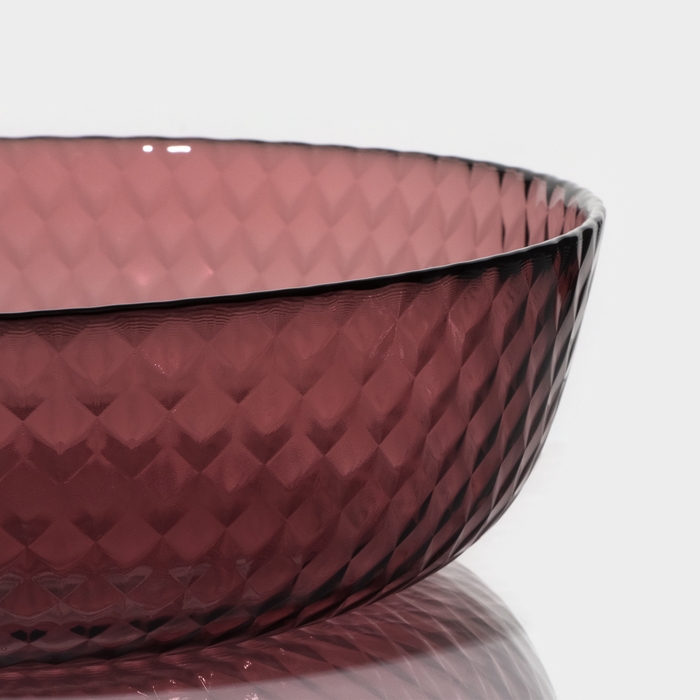 Тарелка глубокая стеклянная «Идиллия», d=18 см, цвет лилак Тарелка глубокая стеклянная «Идиллия», d=18 см, цвет лилак