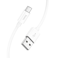 Кабель Hoco X87, MicroUSB - USB, 2.4 А, 1 м, оплётка силикон, белый