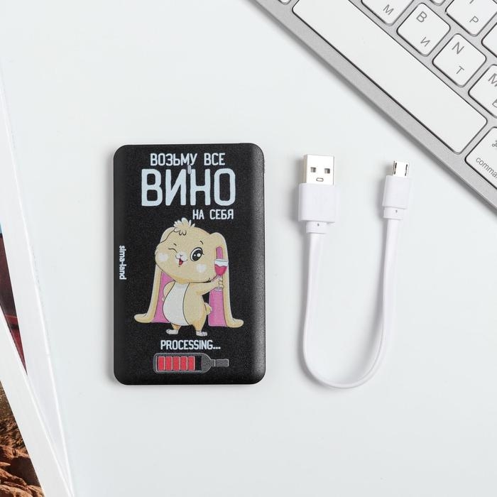 Зарядное устройство &laquo;Возьму все вино на себя&raquo;, 2500 mAh, 6 х 9,5 см
