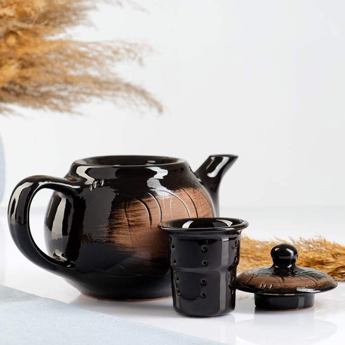 Чайник  Чайник "Уют" с вкладышем, 1л / 14х15,5см, старина