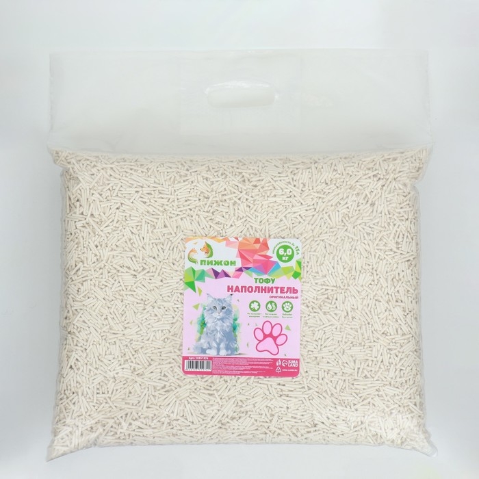 Наполнитель тофу, Наполнитель тофу, "Пижон" оригинальный 6 кг впитываемость до 15 л