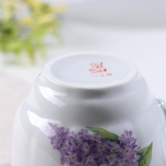 Чашка чайная фарфоровая «Сирень», 250 мл Чашка чайная фарфоровая «Сирень», 250 мл