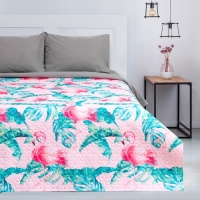 Покрывало "Этель" 1,5 сп Tropical flamingo, 140*210±2 см, микрофибра