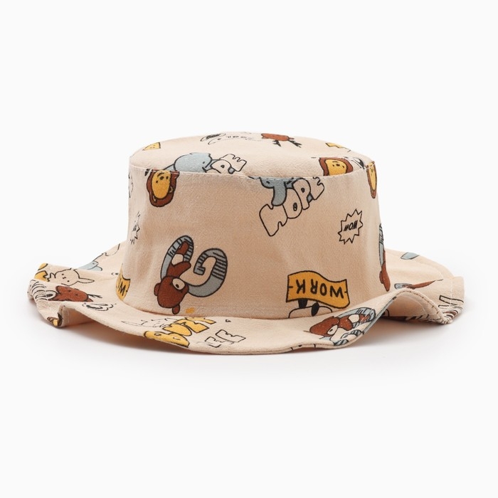 Панама детская Панама детская "Зверушки" MINAKU, цв,бежевый , р-р 50