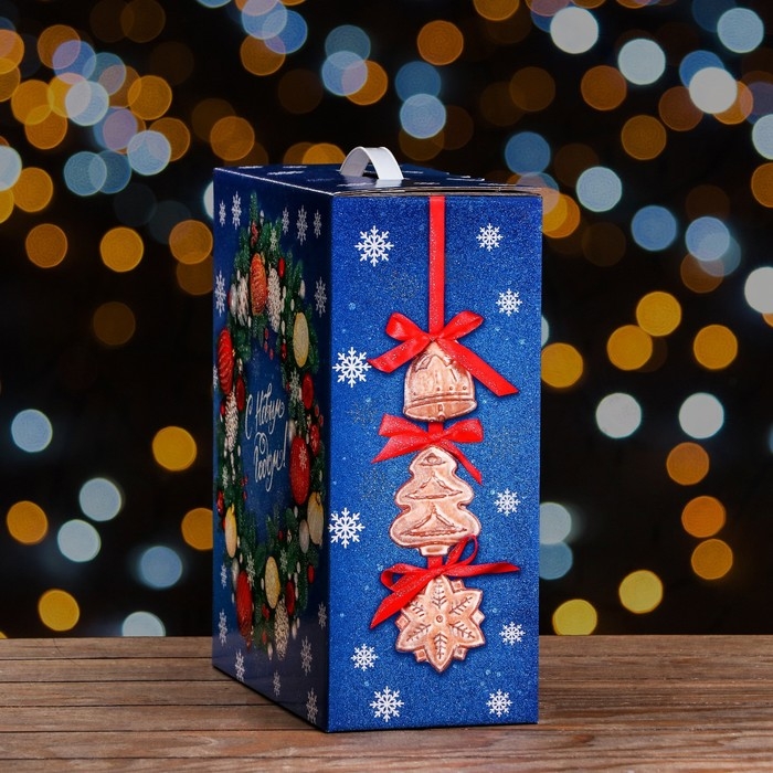 Новый год. Подарочная коробка Новый год. Подарочная коробка "Новогодний декор" , 28,5 х 14 х 33 см.