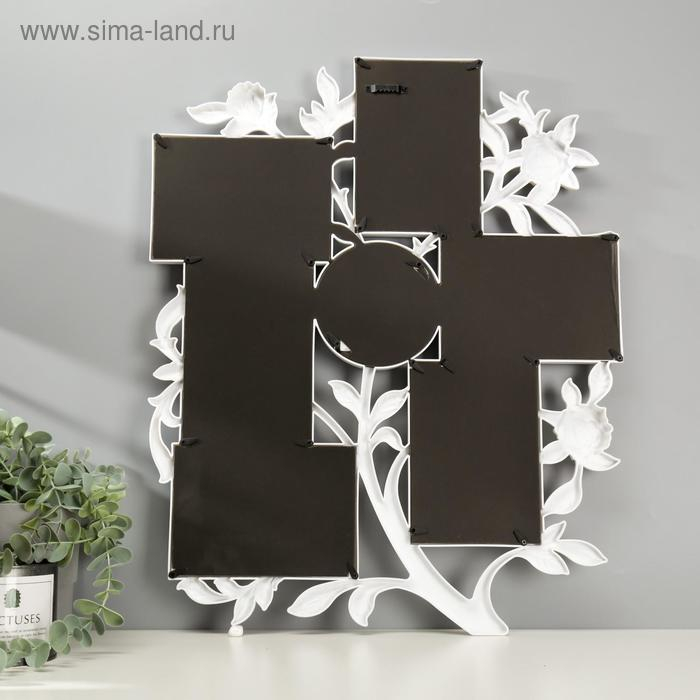 Фоторамка на 7 фото 10х10, 10х15 см "Розовый сад" белая 56х46х3 см