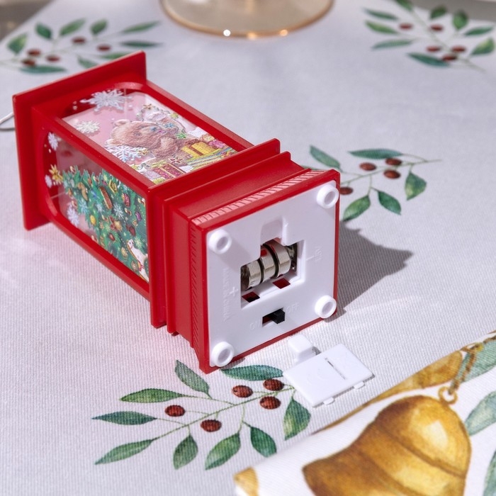 Светодиодная фигура «Красный фонарь с медвежонком» 5 × 12 × 5 см, пластик, батарейки AG13х3 (в комплекте), свечение тёплое белое