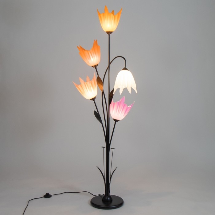 Торшер  Торшер "Аделла" 5хЕ27 15Вт черный h.145 см