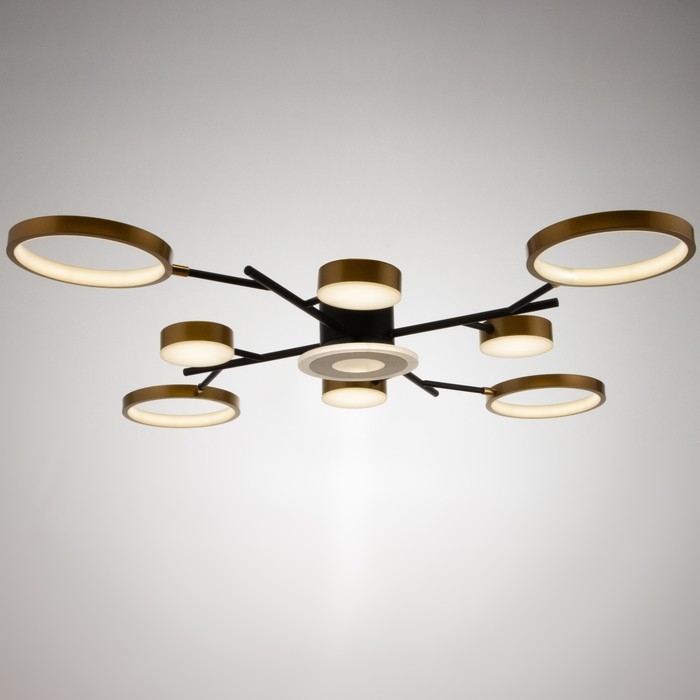 Люстра с ПДУ 2300/9GD LED 190Вт 3000-6000К золото 85х85х9 см BayerLux