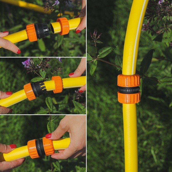 Муфта соединительная, для шлангов 3/4 Муфта соединительная, для шлангов 3/4" (19 мм), цанговое соединение, рр-пластик, цвет МИКС, Greengo