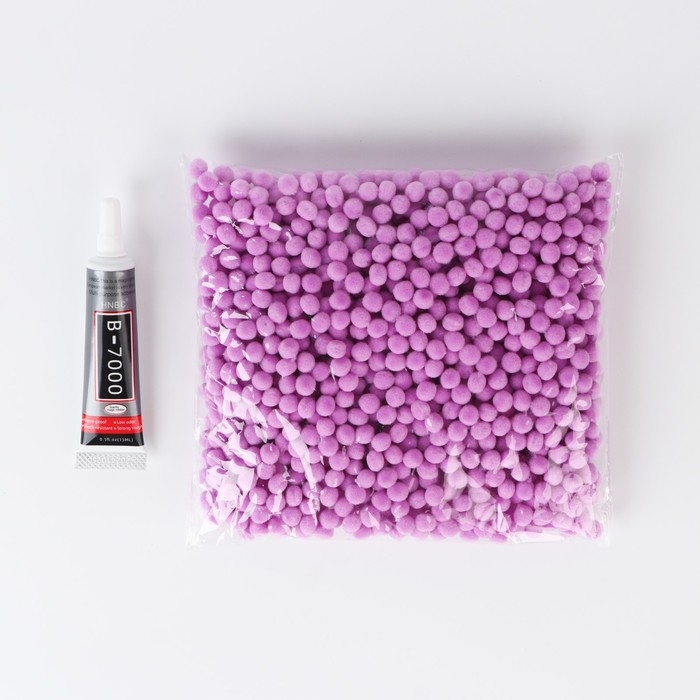 Игрушка помпонами «Медведь», сиреневый Игрушка помпонами «Медведь», сиреневый