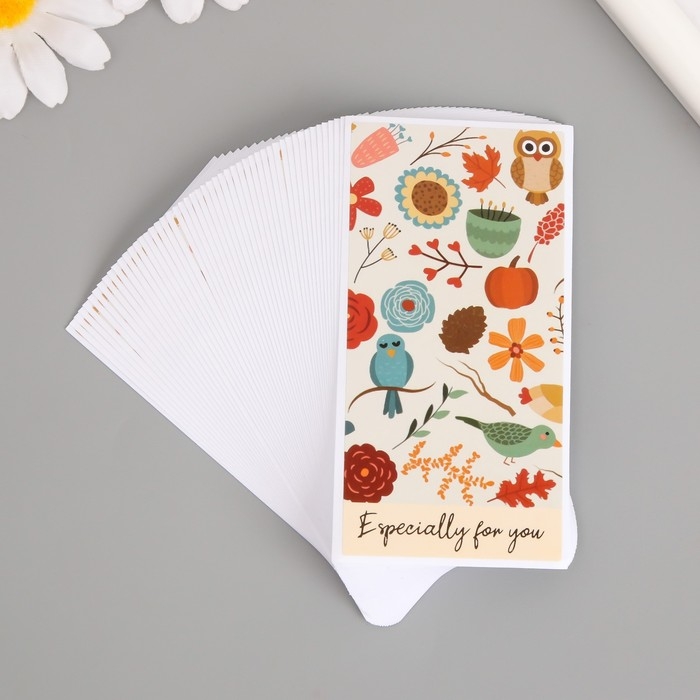 Наклейка бумага благодарность Наклейка бумага благодарность "Птицы" набор 50 шт 10х5 см