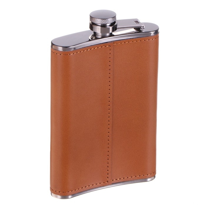 Фляжка для алкоголя и воды, 270 мл, "Защитнику", нержавеющая сталь, подарочная, 9 oz