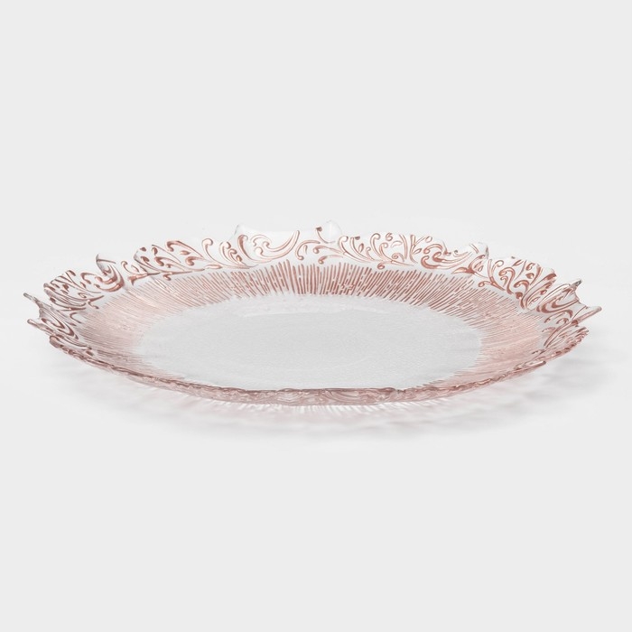 Тарелка - блюдо подстановочное «Узор», d=33 см, цвет окантовки розовое золото Тарелка - блюдо подстановочное «Узор», d=33 см, цвет окантовки розовое золото