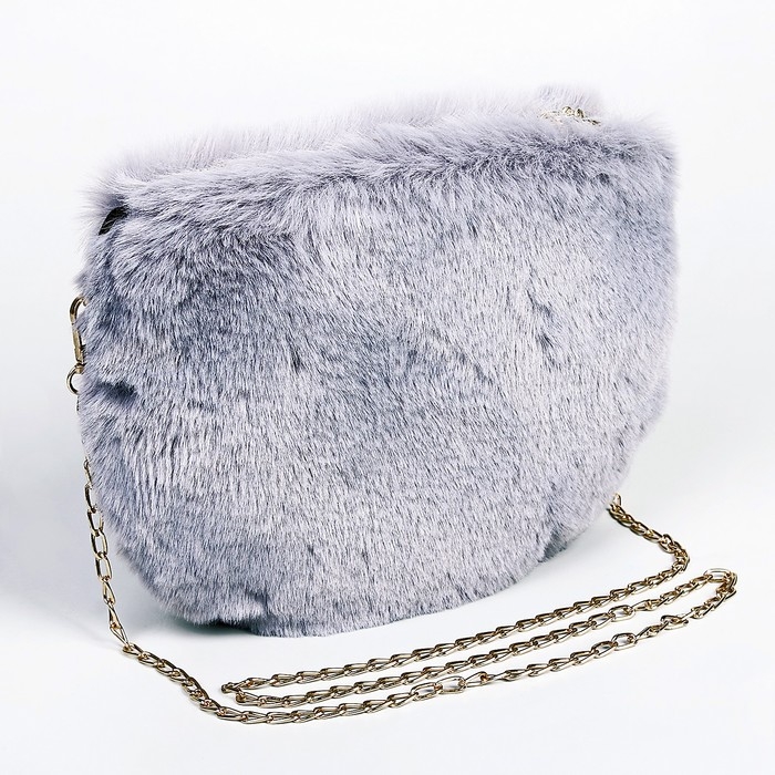 Сумка плюшевая, 24х19х3 см, цвет серый Сумка плюшевая, 24х19х3 см, цвет серый