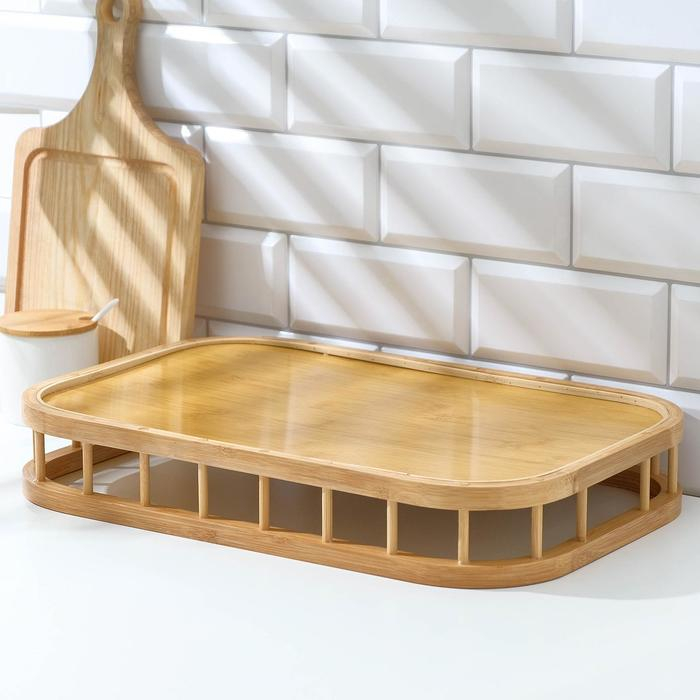 Поднос прямоугольный Доляна Jungle, 45×30 см, бамбук Поднос прямоугольный Доляна Jungle, 45×30 см, бамбук