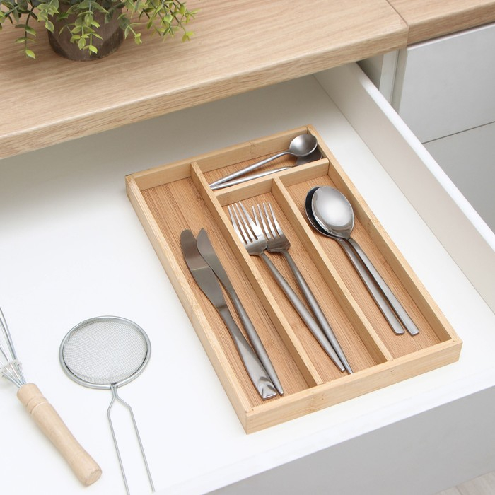 Сушилка для столовых приборов Доляна «Бамбуковый лес», 33,5×22×3 см, 4 ячейки Сушилка для столовых приборов Доляна «Бамбуковый лес», 33,5×22×3 см, 4 ячейки