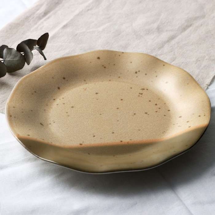 Тарелка керамическая «Самоцвет», 21.5 см, цвет бежевый Тарелка керамическая «Самоцвет», 21.5 см, цвет бежевый