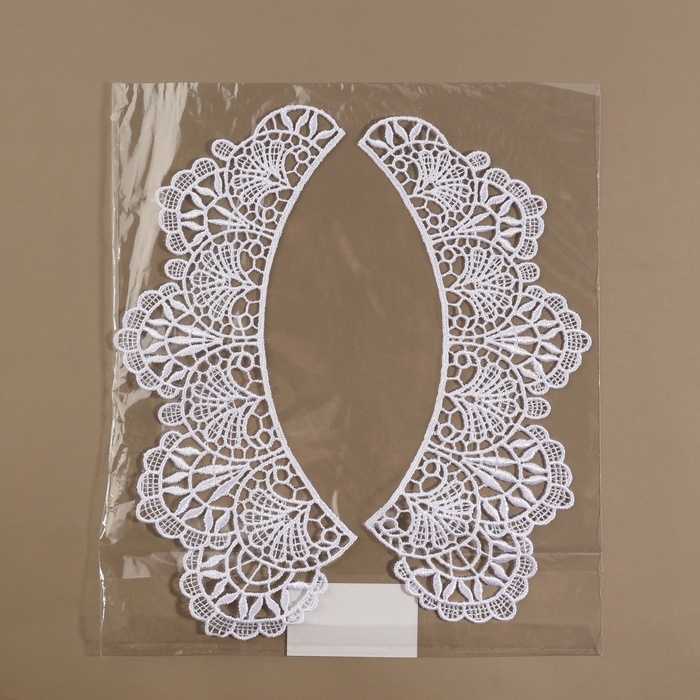 Воротник пришивной, гипюровый, 21 × 7 см, цвет белый Воротник пришивной, гипюровый, 21 × 7 см, цвет белый