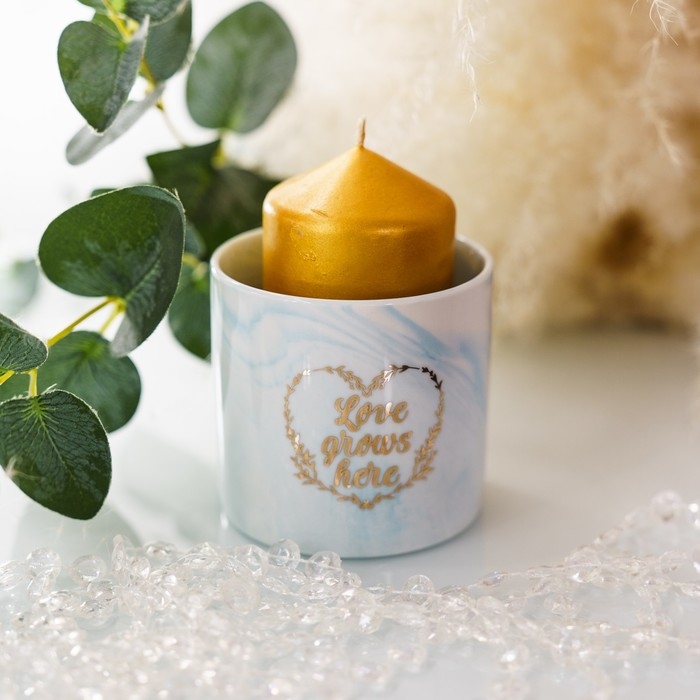 Горшок для цветов керамический с тиснением, кашпо «Расти», 8 х 7,5 см Горшок для цветов керамический с тиснением, кашпо «Расти», 8 х 7,5 см