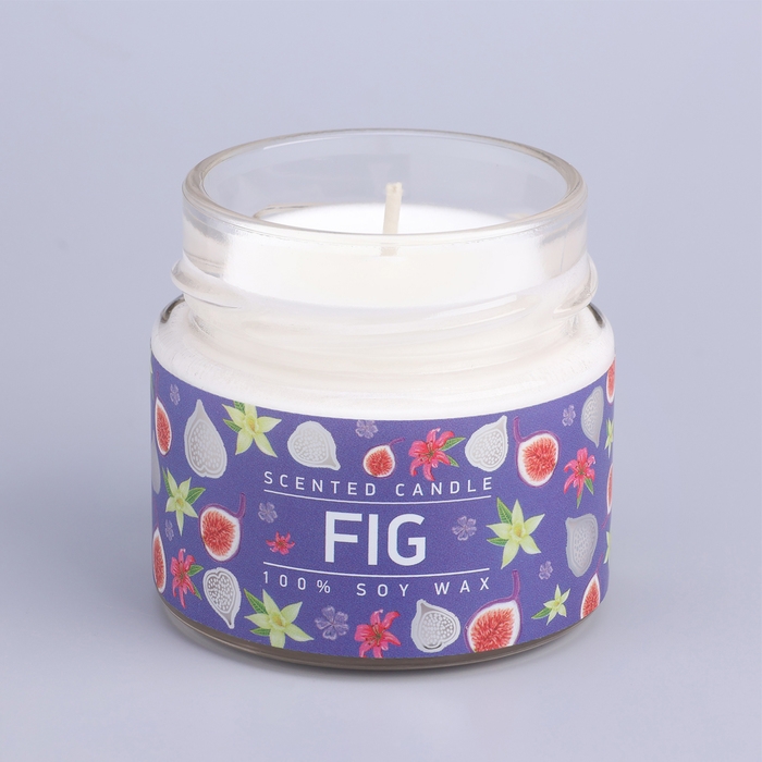 Свеча ароматическая в банке  Свеча ароматическая в банке "Спелый инжир", совый воск, 80 г
