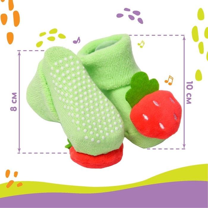 Носочки для малышей «Мишка», с погремушкой, Крошка Я Носочки для малышей «Мишка», с погремушкой, Крошка Я