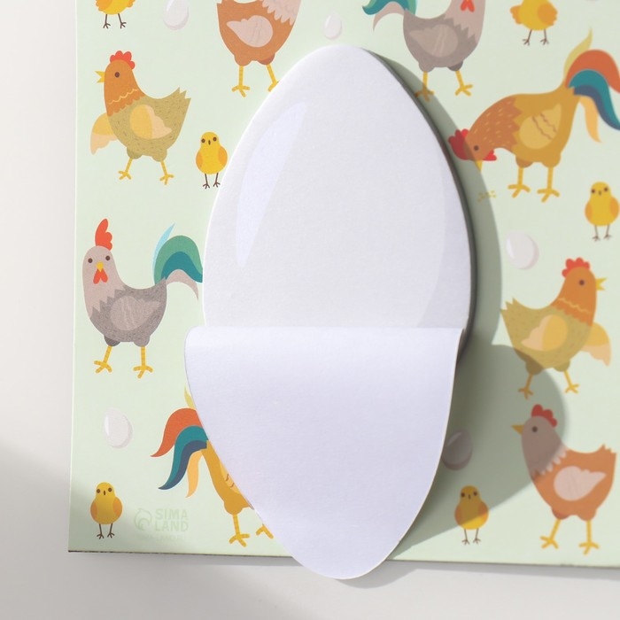 Магнит с блоком для записей Магнит с блоком для записей "Курица или яйцо?" 12,5х12,5 см