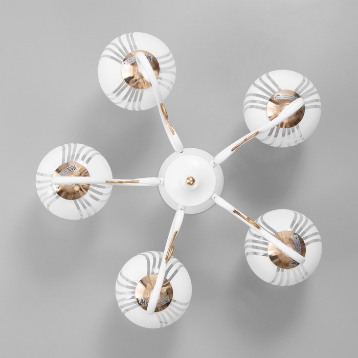 Люстра Люстра "Патриция" 5х40Вт Е27 Белый, золото 56х56х35см