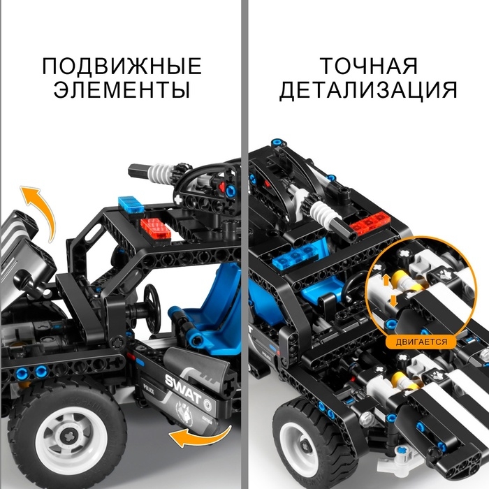 Конструктор Техно «Джип спецназа», 2 варианта сборки, 391 деталь