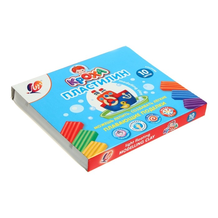 Пластилин плавающий 10 цветов  Пластилин плавающий 10 цветов "Кроха"