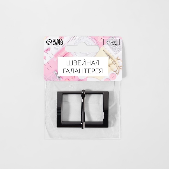 Пряжка для ремня, 4,8 × 3,4 см, 38 мм, цвет чёрный никель Пряжка для ремня, 4,8 × 3,4 см, 38 мм, цвет чёрный никель