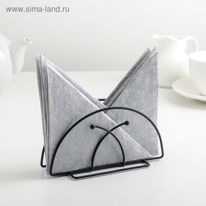 Салфетница Доляна «Лилия», 13×6×7 см, цвет чёрный Салфетница Доляна «Лилия», 13×6×7 см, цвет чёрный