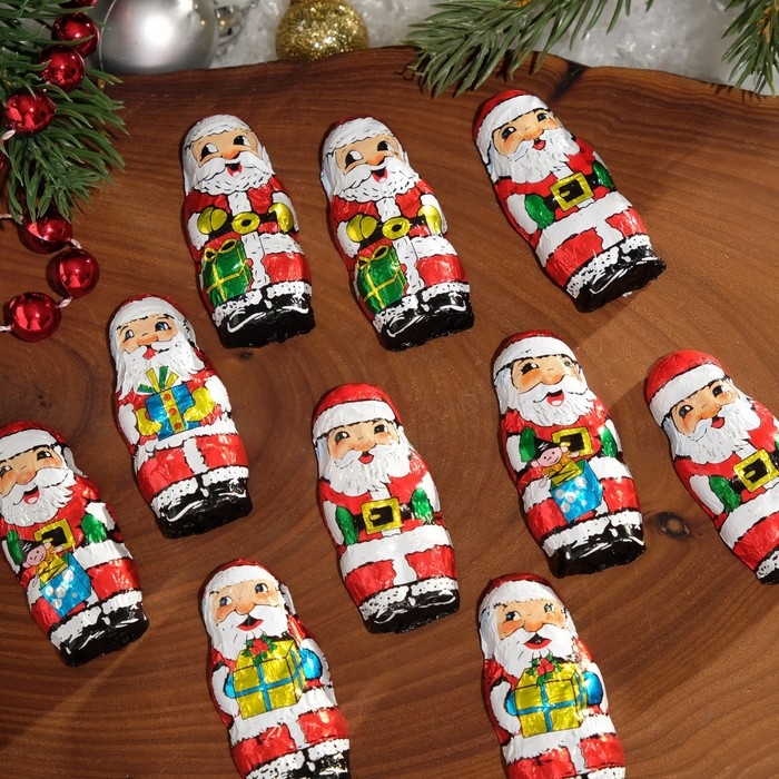 Шоколад молочный фигурный Шоколад молочный фигурный "Санты", 85±5 г