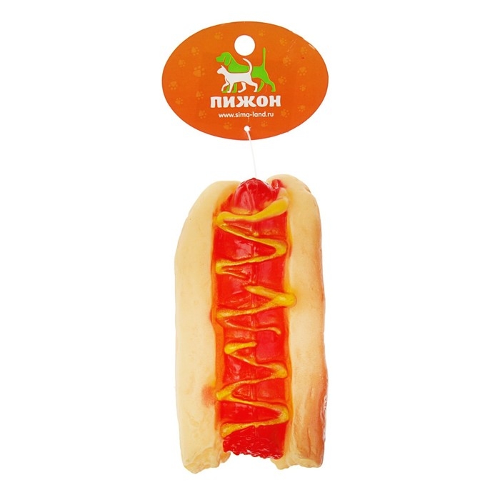 Игрушка пищащая Игрушка пищащая "Недоеденный хот-дог" для собак, 12 см
