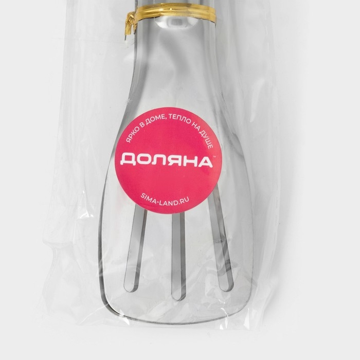 Щипцы кухонные Доляна «Яркость», 201 сталь, 34×4,5 см, цвет красный