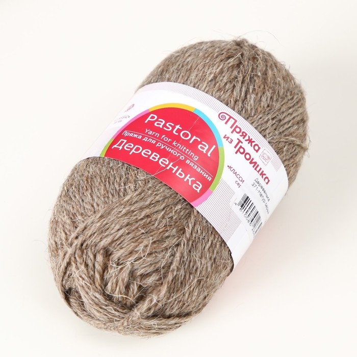 Пряжа Пряжа "Деревенька" 100% шерсть 170м/100гр (371-Натур.серый)
